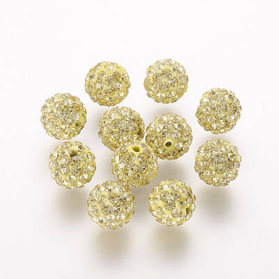 Polymer Clay Rhinestone Beads