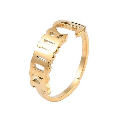 Ion Plating(IP) 304 Stainless Steel Constellation Open Cuff Ring for Women