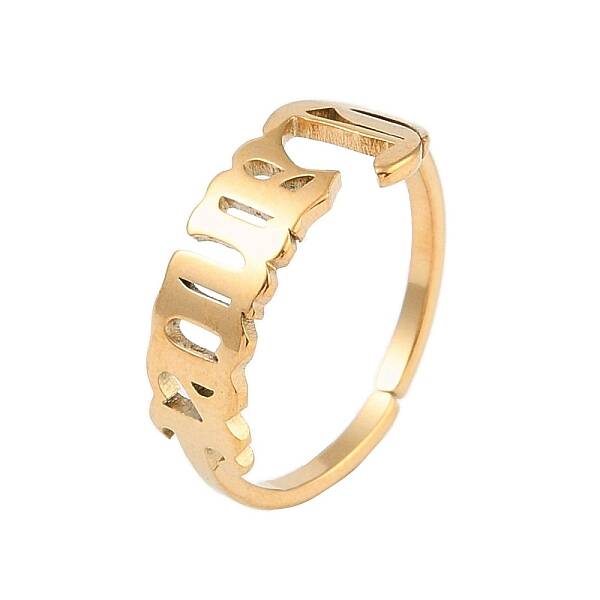 Ion Plating(IP) 304 Stainless Steel Constellation Open Cuff Ring for Women
