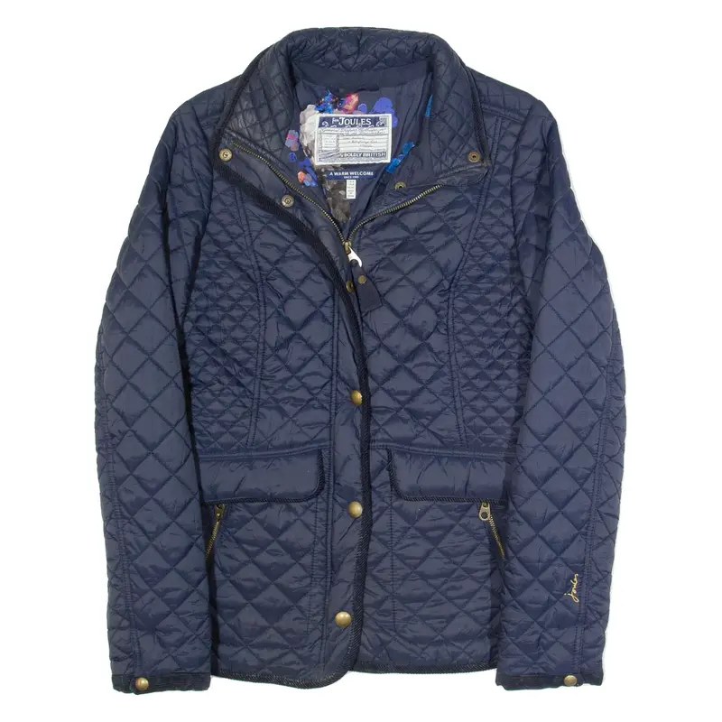 JOULES Womens Quilted Jacket Blue UK 8