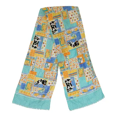 Unbranded Floral Scarf - No Size Blue Polyester