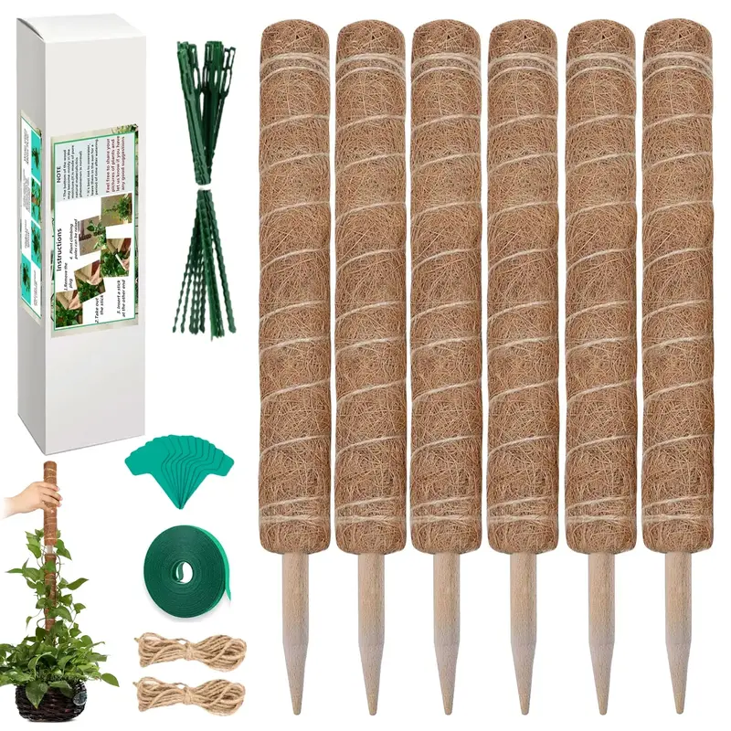 123 inch 6 Pack Plant Moss Pole for Plants Monstera Pole 20.5\