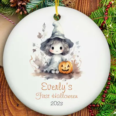 First Halloween Christmas Ornament - Ceramic