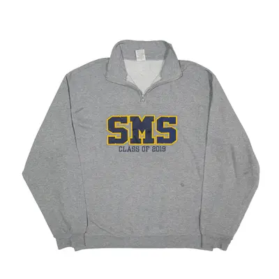 JERZEES SMS Class of 2019 USA Sweatshirt Grey 1/4 Zip Mens L