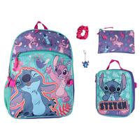 Disney Lilo and Stitch Angel 5 Pc Set Backpack Lunch Box Key Chain Pencil Case Scrunchie