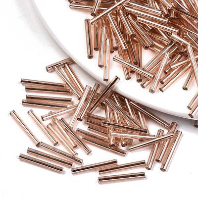 Electroplate Glass Bugle Beads