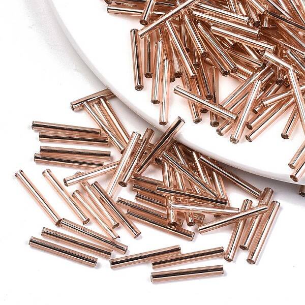 Electroplate Glass Bugle Beads