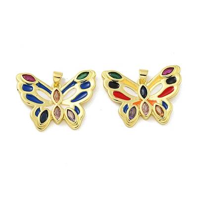 Brass Enamel with Glass Pendants