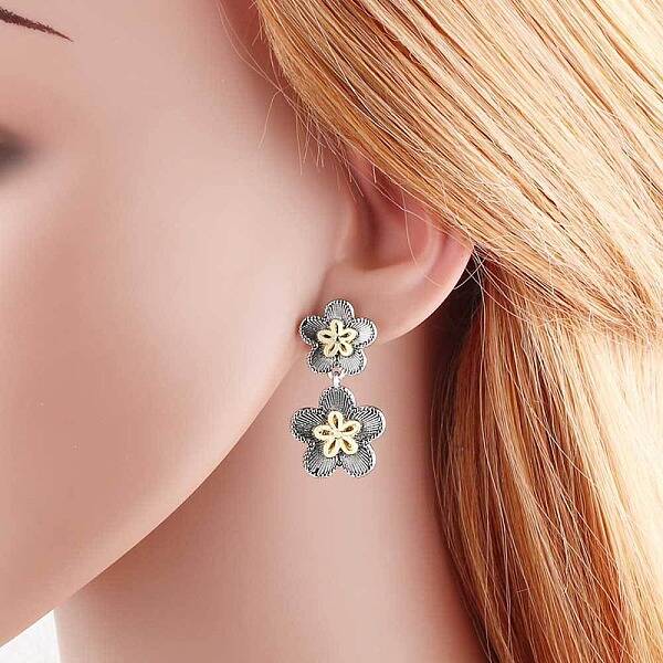 Brass Dangle Stud Earrings