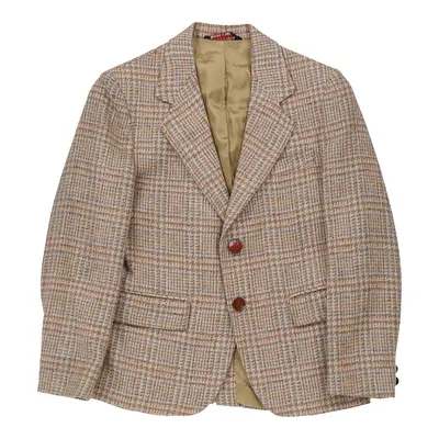 Age 10-11 Yves Saint Laurent Checked Blazer - Medium Beige Wool | Size: medium