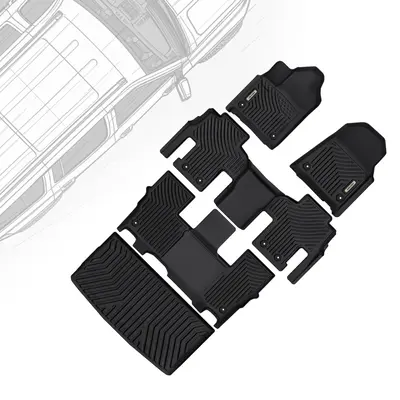 OEDRO® Floor Mats Full Cargo Liners Set Compatible with 2022-2025 Jeep Wagoneer (8 Passenger Model), Custom Fit TPE All-Weat...
