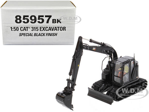 CAT Caterpillar 315 Track Type Hydraulic Excavator Special Black Finish with Operator High Line Series 1/50 Diecast Model by ...