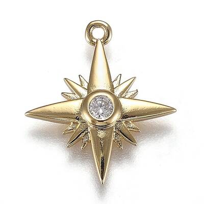 Eco-Friendly Brass Micro Pave Clear Cubic Zirconia Pendants