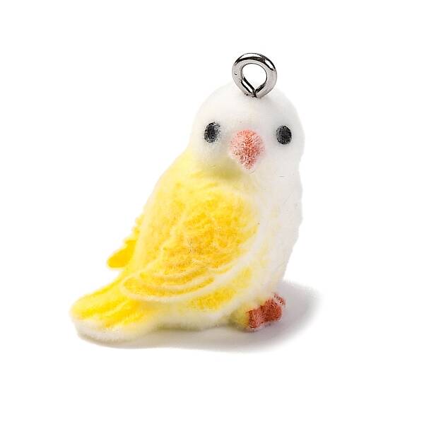 Flocky Resin Pendants