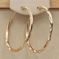 Stylish Big Circle Hoop Earrings For Women Copper Jewelry Daily Casual Round Earrings Modern Fashionable