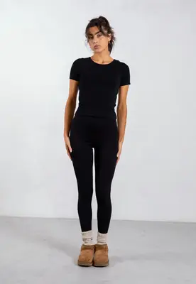 Organic Cotton Leggings, Black | Size: XL