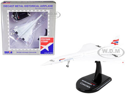BAC Concorde Passenger Aircraft British Airways 1/350 Diecast Model Airplane by Postage Stamp