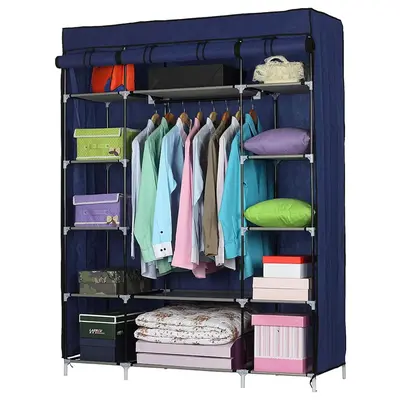 FCH Portable Closet Wardrobe, Closet Storage Organizer with Shelves and Cover for Hanging Clothes, Portable Wardrobe Closet C...