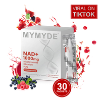 MYMYDE NR1000 - NAD+ Berry Flavor Drink Mix 30 Pack for Skin Aging Support, Energy, and Focus - 100g - No Sugar Added - Vitam...