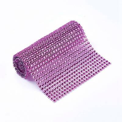 Plastic 24 Rows Rhinestone Mesh Wrap Roll