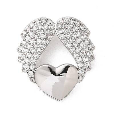 Brass Micro Pave Clear Cubic Zirconia Pendants