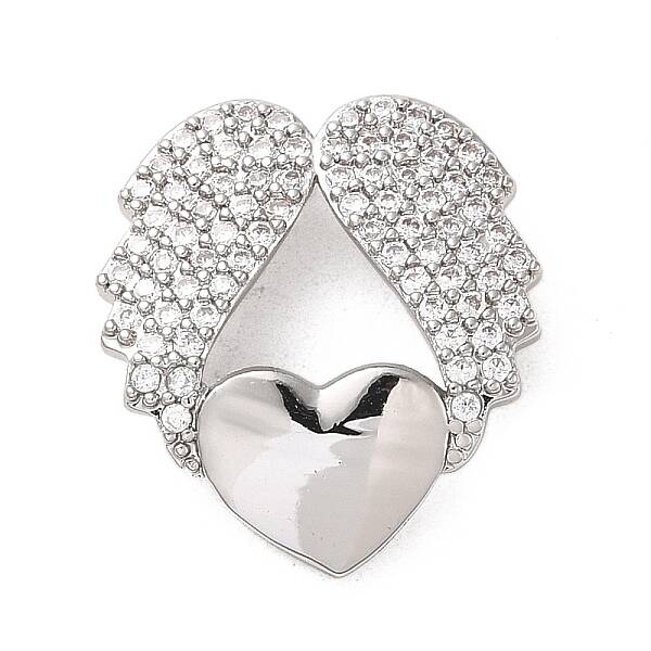 Brass Micro Pave Clear Cubic Zirconia Pendants