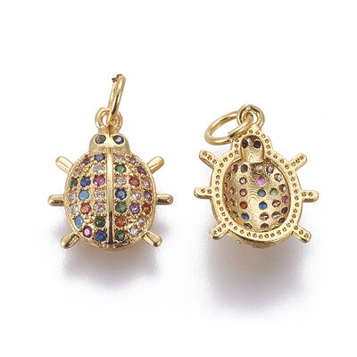 Brass Micro Pave Cubic Zirconia Charms