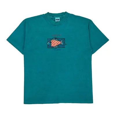 Marco Island Single Stitch Graphic T-Shirt - XL Blue Cotton