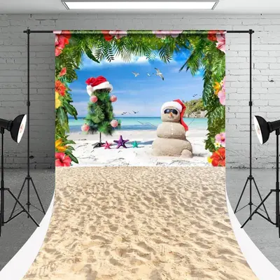 Christmas In July Summer Beach Party Sweep Backdrop