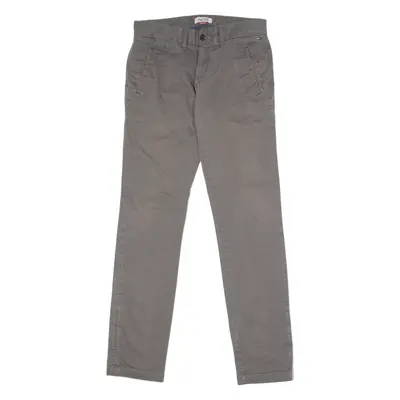 TOMMY HILFIGER Chino Mens Twill Trousers Grey Slim Tapered W28 L32
