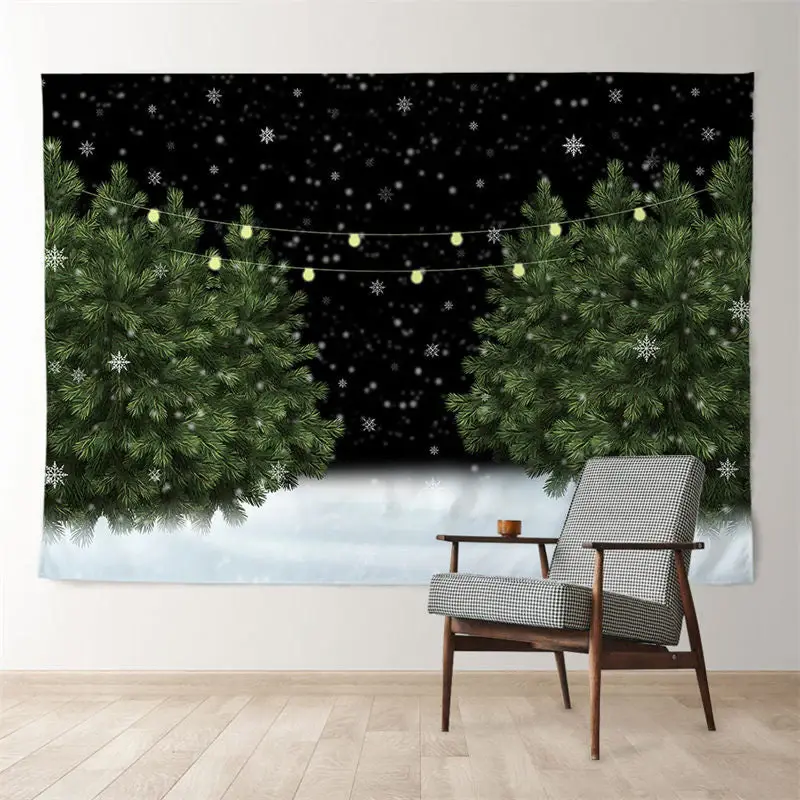 Aperturee Snowy Tree Light Outdoor Winter Scene Backdrop