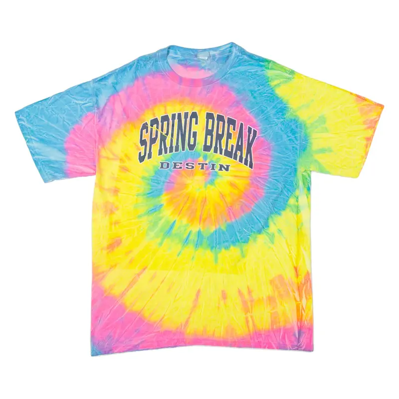 DESTINATION Destin Mens Tie Dye T-Shirt Yellow USA XL