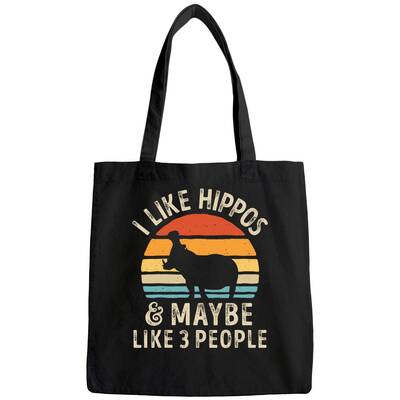 I Like Hippos And Maybe Like 3 People Hippo Hippopotamus Tote Bag