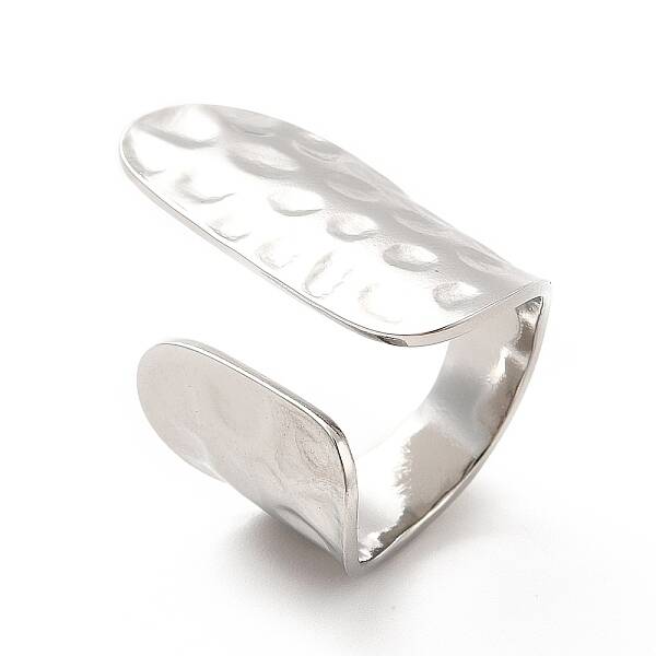 Non-Tarnish 304 Stainless Steel Wide Flat Open Cuff Ring for Women