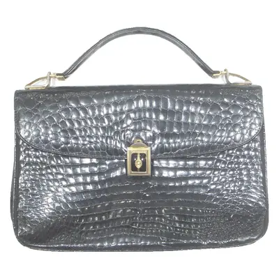 J PEREZ Womens Handbag Black Leather