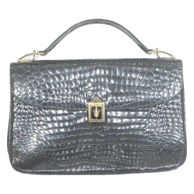 J PEREZ Womens Handbag Black Leather