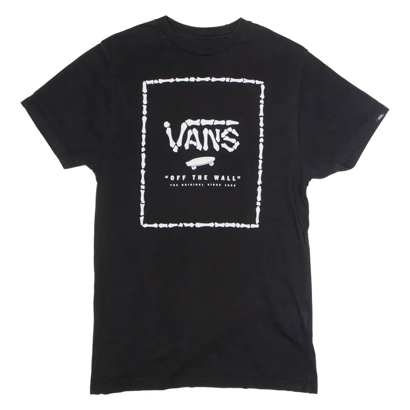 VANS Custom Fit Mens T-Shirt Black Crew Neck S
