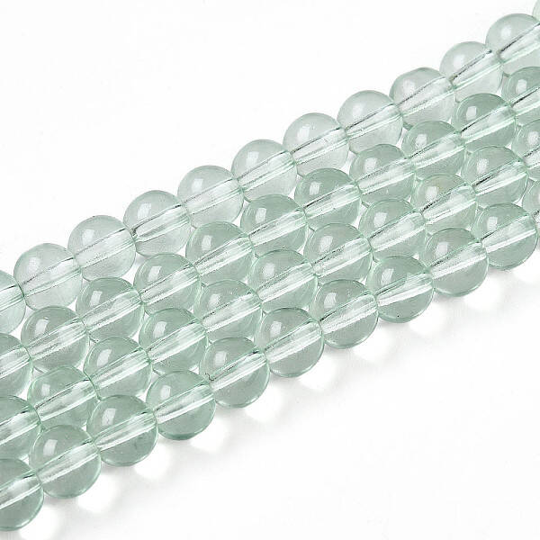 Baking Paint Transparent Glass Beads Strands