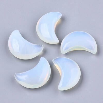 Moon Shape Opalite Healing Crystal Pocket Palm Stones