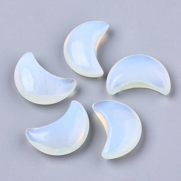 Moon Shape Opalite Healing Crystal Pocket Palm Stones