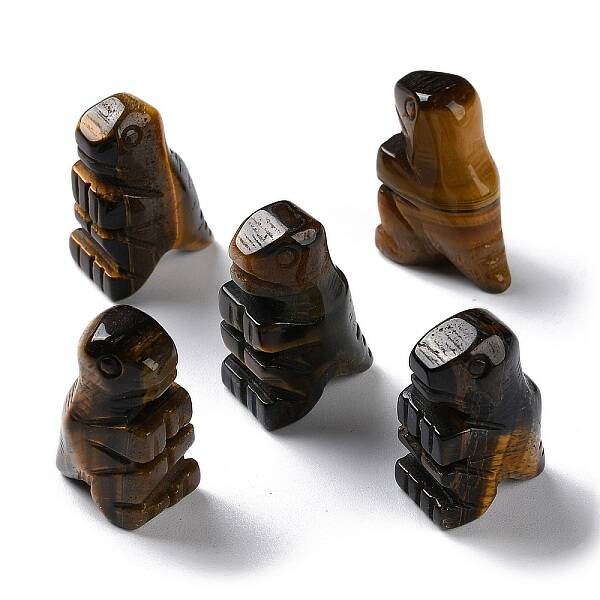 Natural Tiger Eye Carved Healing Dinosaur Figurines