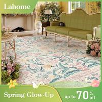 【Fathers Day Gift】Lahome Large Floral Insect Non-Slip Area Rug – Soft, Thin and Washable for Bedroom, Living Room and K...