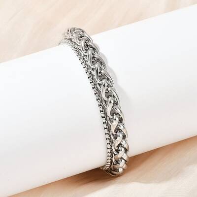 201 Stainless Steel Cuba Style Chian Bracelet for Men