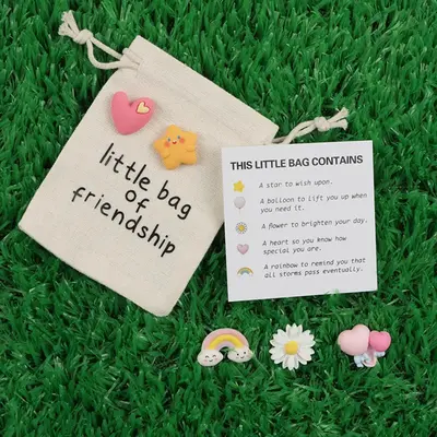 Little Friendship Gift Bag, Cute Gift Bag with Pocket Hug Card & Cute Gifts, Personalized Friendship Gift Bag, Perfect Gift f...