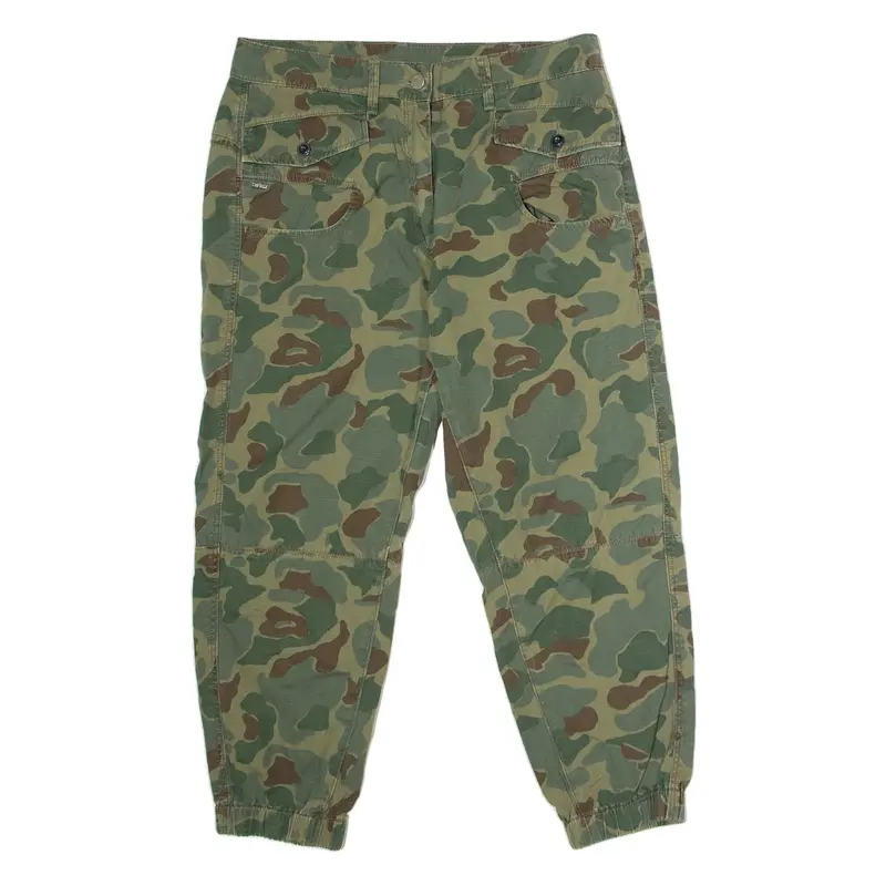 G-STAR Cuffed Camouflage Womens Trousers Green Loose Tapered W30 L22