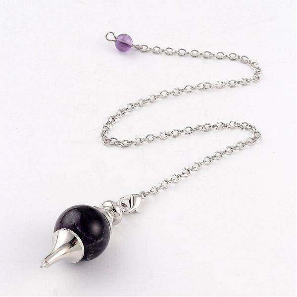 Natural Amethyst Sphere Dowsing Pendulums
