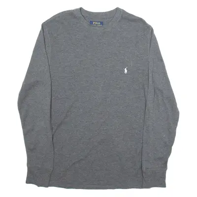POLO RALPH LAUREN Mens T-Shirt Grey Long Sleeve M