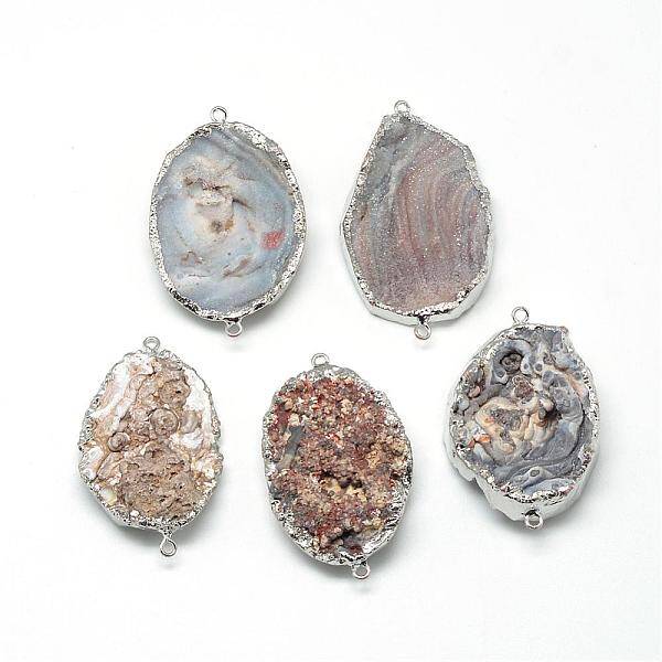 Natural Druzy Agate Links connectors