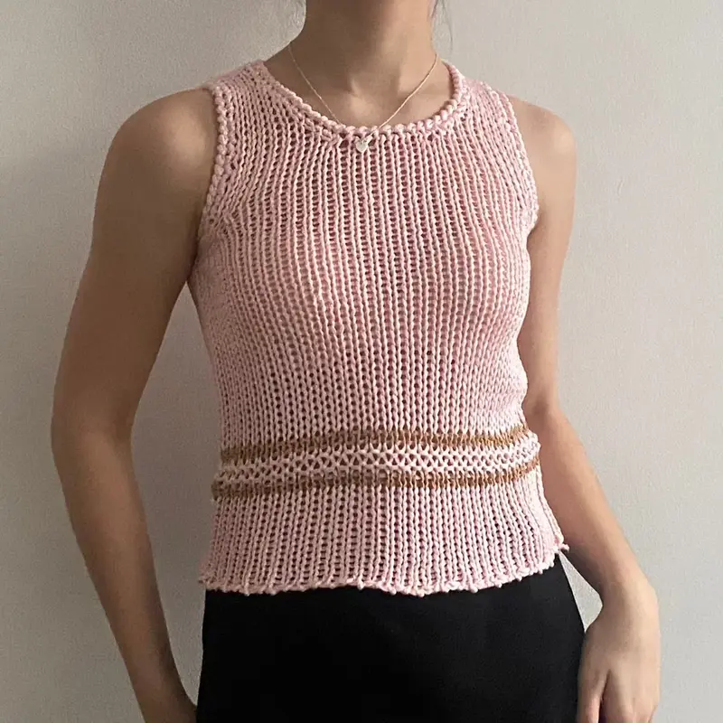 Unbranded Crochet Top - Small Pink Cotton Blend