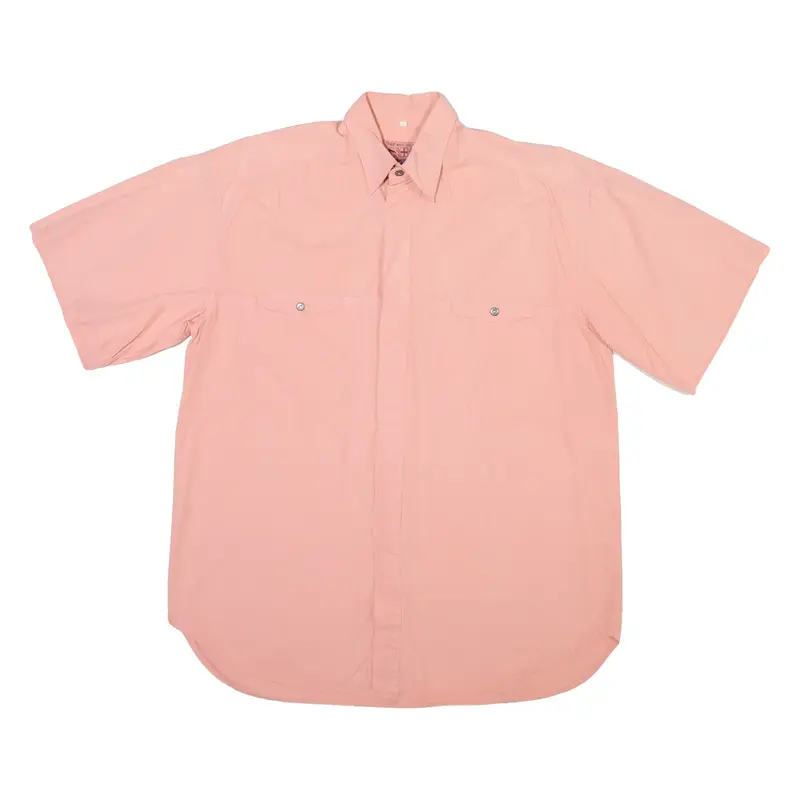 AUTHENTIC FABRIC Mens Plain Shirt Pink L